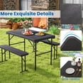 thumbnail image 5 of Aimee Lii Outdoor Folding Table Bench Set w All-Weather HDPE Tabletop and Sturdy Metal Frame, Patio Furniture for Outdoor Garden Backyard Pool Deck-Black, 5 of 10