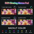 thumbnail image 5 of Purple and Orange Flowers Wireless Charging RGB Gaming Mouse Pad Large Keyboard Mat Rubber Base 13 Light Modes, 5 of 6