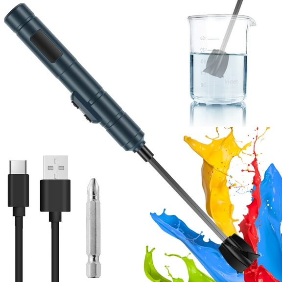 Evjurcn Resin Mixer with Epoxy Mixer Paddle Rechargeable Epoxy Resin Mixer Handheld Resin Mixer with Powerful Motor Durable Epoxy Resin Stirrer for Resin DIY Crafts Glitter Resin Oil Paint