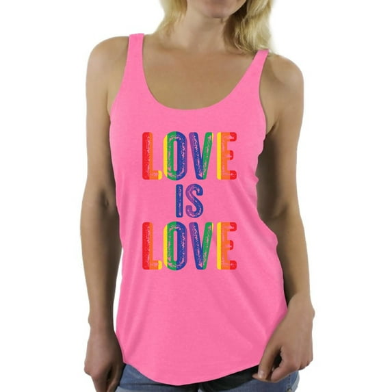 Awkward Styles LGBTQ Flag Sleeveless Shirt Love is Love Racerback Tank Tops Gay Rainbow Tee