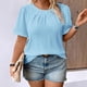 thumbnail image 1 of Xuyuer Womens T Shirts Short Sleeve Summer Tops Pleated T Shirt Casual Blouses Spring Clothes Beach Vacation 2025, 1 of 6