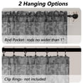thumbnail image 6 of MKHILL Leaf Pattern Semi Sheer Curtains, 2 Panels Rod Pocket Voile Drapes, Light Filtering Privacy Window Tiers for Kitchen RV Campers, Each 28"W X24"L, Charcoal, 6 of 9