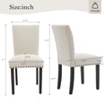 thumbnail image 3 of Yeshouse Silla de comedor moderna tapizada en beige, estilo Parsons con respaldo alto, ribete de tachuelas, asiento de esponja y patas de madera, capacidad de 136 kg, 3 of 9