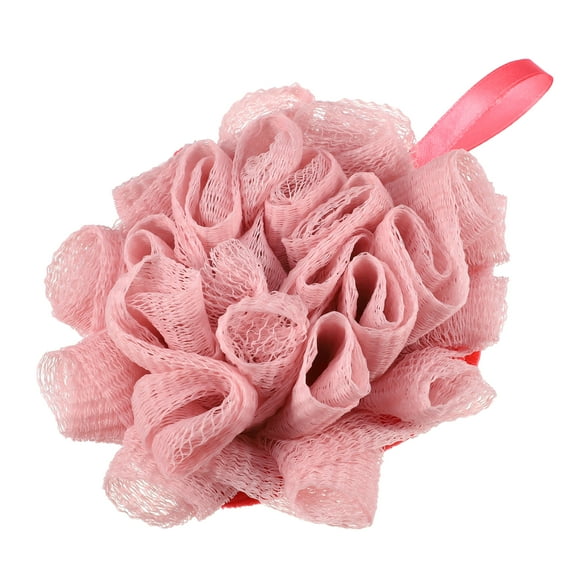 Unique Bargains 1 Pc Cartoon Bath Shower Loofah Sponge Body Puffs for Bath 5.12"x4.33" Pink
