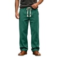 thumbnail image 3 of Men's Corduroy Joggers Trousers Elastic Waist Drawstring Multi-Pocket Straight Leg, Casual Athletic Work Pants, Lightweight Breathable Running Hiking Daily Wear, Outdoor | JASKFLY,Green L, 3 of 9