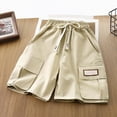 thumbnail image 5 of NOLDARES Toddler Boys Athletic Basketball Shorts Baby Boy Soccer Shorts Summer Clothes for Holiday(Khaki,9-10 Years), 5 of 5