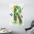 thumbnail image 1 of Letter R Tapestry, Uppercase R with Flora and Fauna Wildflowers Daisies Butterflies and Grass, Wall Hanging for Bedroom Living Room Dorm Decor, 40W X 60L Inches, Green Multicolor, by Ambesonne, 1 of 2