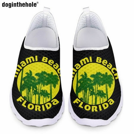 

Fashion New Casual Flat Shoes for Women Hot West Palm Beach Florida Print Summer Lightweight Breathable Mesh Shoes