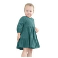 thumbnail image 4 of EnJoCho toddler Kids Dress Baby Girl Linen Long Sleeve Solid Color Casual Dresses Little Children Girl Summer Trendy Dress Outfits Cute Dresses 4-5 Years, 4 of 5