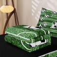 thumbnail image 5 of Homewish Letter A Monogrammed Zipper Twin Comforter Sets with Fitted Sheet and 2 Pillowcases,Green White Black Zipper Bedding Set For Soccer Lovers,Black Reversible,4-Piece, 5 of 7