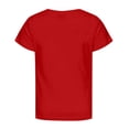 thumbnail image 4 of XAOFW Kid T-Shirts Fashionable Christmas Short Sleeve Boys Girls O-Neck Printed Letter Snowman Lightweight Color Block Spring Summer Home Club Party Tee Shirts, 4 of 5
