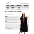 thumbnail image 5 of Beach Kaftan Dresses for Women Plus Size Caftan Loungewear Mexican Embroidered Dress Long Beach Tunic Summer Elegant Vacation Outfit Batwing Sleeve Robe, 5 of 12