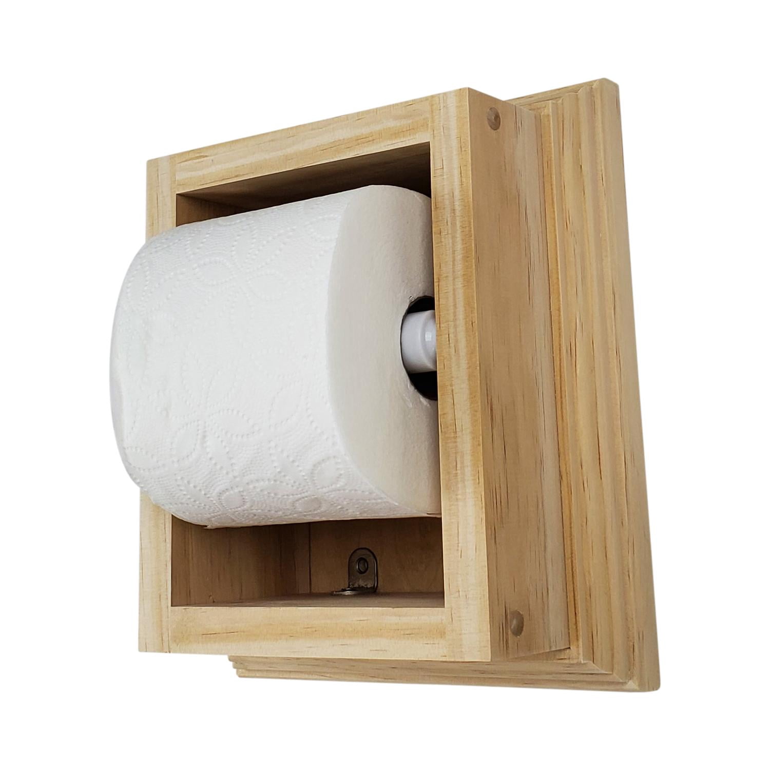 Typhon On the Wall Solid Wood Toilet Paper Holder 7 x 8.5, Unfinished