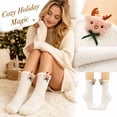 thumbnail image 2 of Kamentoy Socks For Women Christmas Thick Coral Fleece Fuzzy Mid Calf Crew Socks Soft Warm Plush Sleep Socks for Ladies Fall Winter Indoor Lounging Rest Christmas Holiday, 2 of 6