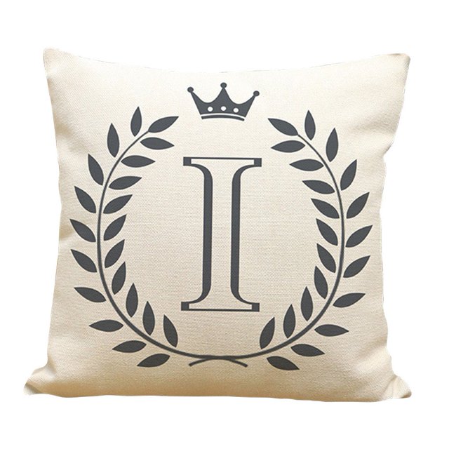 Cartoon Fashion English Letters Print Sofa Pillow Cushion Cover Home Decoration, multi-coloured, I