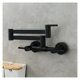 thumbnail image 5 of Wall Mount Pot Filler Faucet 3 Handle Kitchen Sink Faucet Swing Arm Folding Spout Mixer Faucet, Matte Black ,Bar Laundry RV Farmhouse, 5 of 6