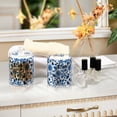 thumbnail image 4 of Yayeee 4 Pack Qtip Holder Bathroom Cotton Swab Canister with Lid Clear Dispenser Set, Blue Floral Pattern, 4 of 6