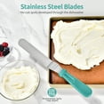 thumbnail image 4 of U-Taste Offset Spatulas Set of 3, 420 Stainless Steel Metal Angled Icing Spatula Spreader Smoother with 6/8/10 inches Length Blade and PP Plastic Handle for Cake Decorating Frosting Baking (Aqua Sky), 4 of 10