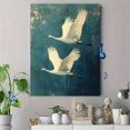 thumbnail image 4 of Qisvanset 12x16 Inch Flying White Crane Canvas Wall Art, Vintage Oil Painting Majestic Bird Blue Background Decor, 4 of 8