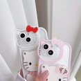 thumbnail image 4 of Lindo estuche para iPhone 13/13pro/13pro Max, estuche para teléfono serie a prueba de golpes con mini espejo para mujeres y niñas, Tpu rosa, 4 of 5