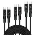 thumbnail image 2 of 3-Pack USB C to USB C Cables (3ft, 6ft, 10ft) - Heavy Duty Nylon Braided 3A High Powered Fast Charging and Data Sync Transfer Type C to Type C Cable Bundle, 2 of 8
