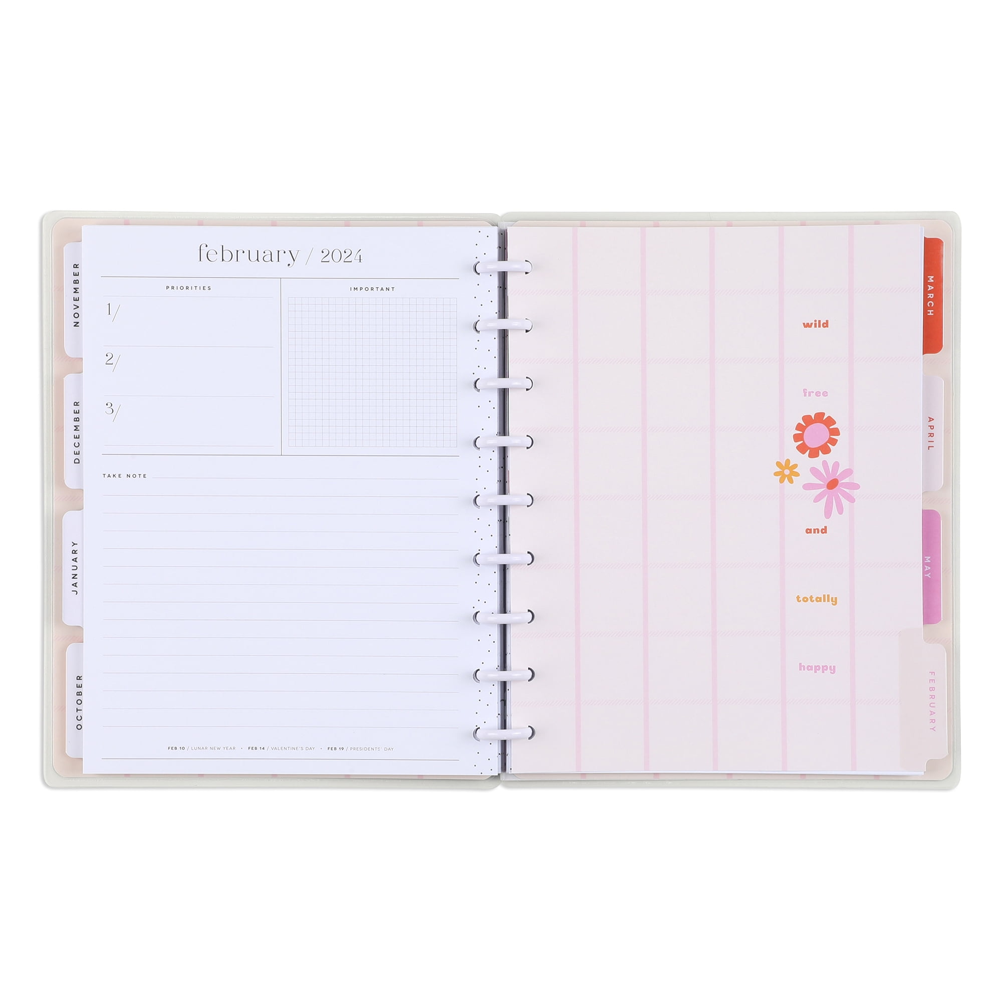 Simply by Happy Planner, Monthly Weekly Planner, Flower Pop, 8.8 x 9.8, July 2023 - June 2024