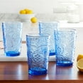 thumbnail image 2 of The Pioneer Woman Amelia Blue Glass Tumbler, Set of 4, 2 of 5