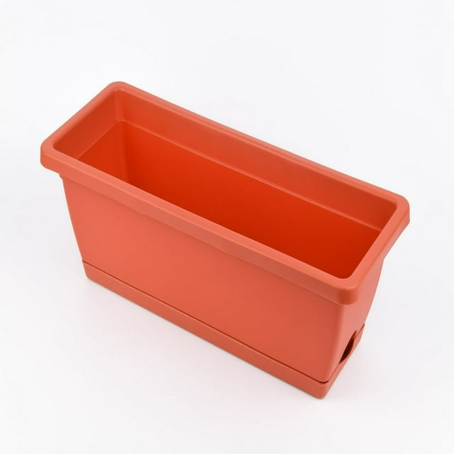 Estbridge Home Decoration Window Box Planter Plastic Vegetable Flower Planters Boxes Rectangular Flower Pots for Indoor Outdoor Garden Patio Home Decor Black A