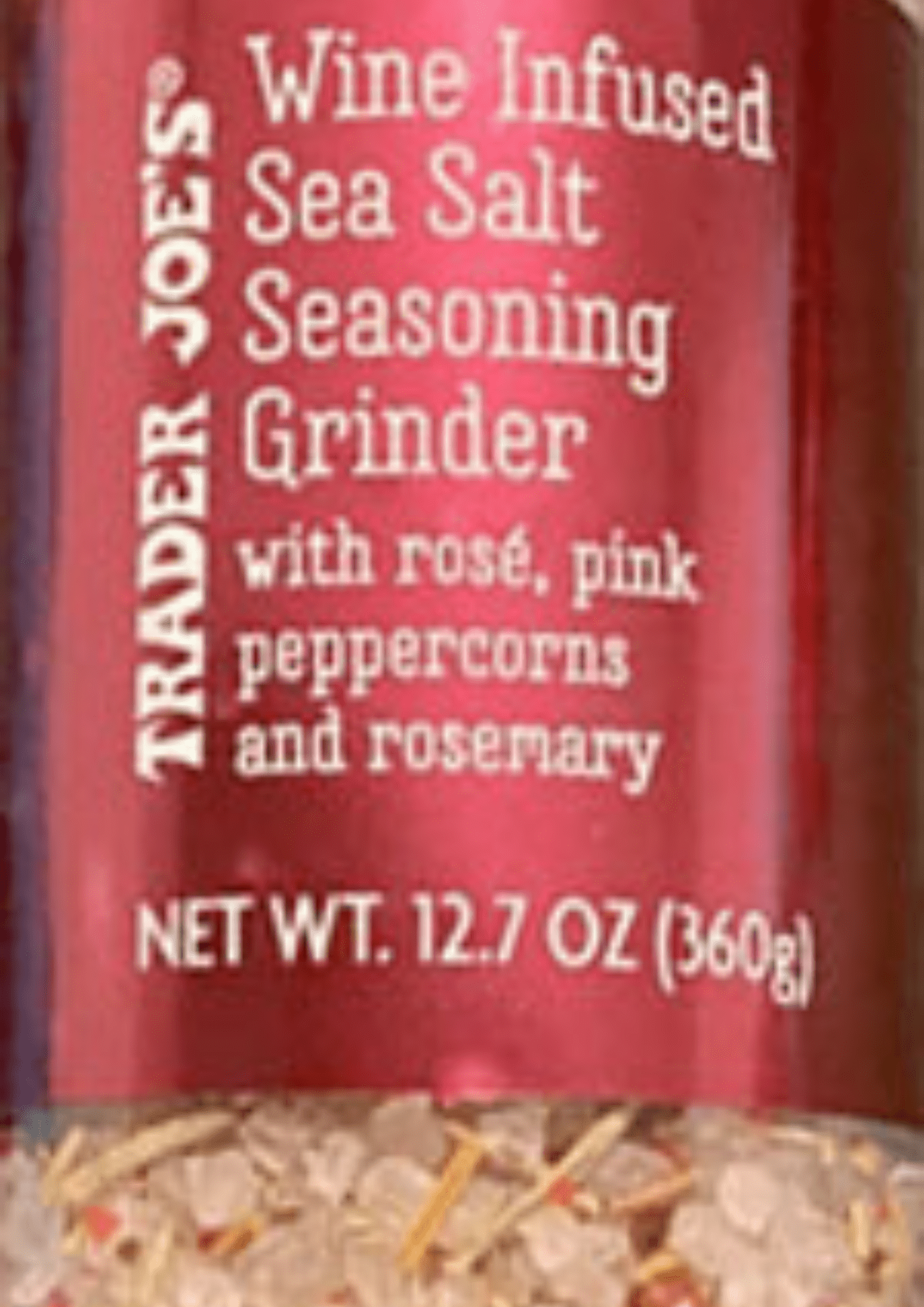 Trader Joe's Wine Infused Sea Salt Seasoning Grinder 12.7oz 360g- Pack of 1