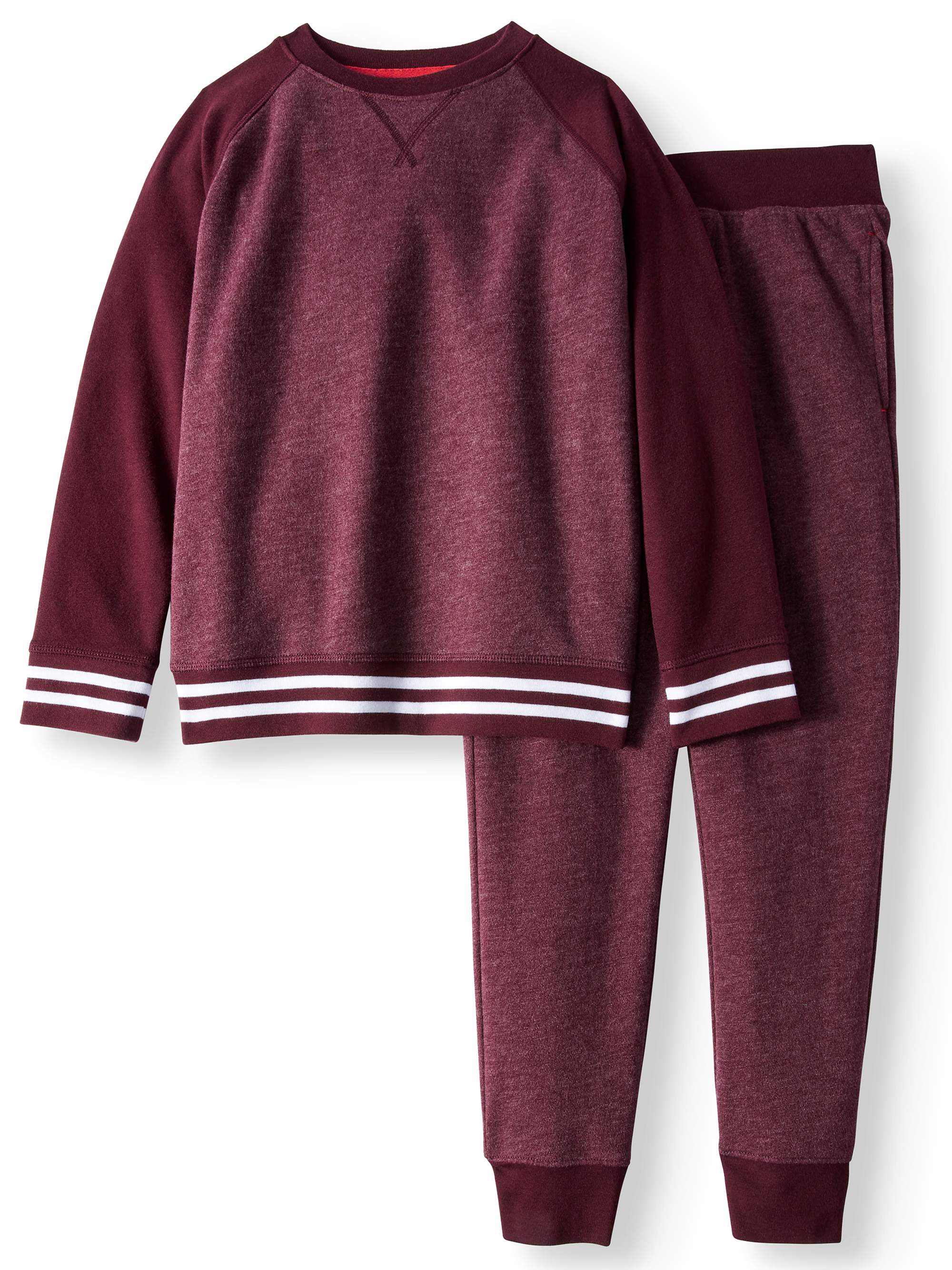 Athletic Works Crew Neck Fleece Sweatshirt and Jogger 2 Piece Set