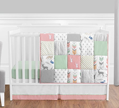 coral crib set