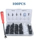 thumbnail image 1 of 100 piezas de pasadores de empuje de plástico para carrocería de automóvil, sujetadores de remaches, clip de moldura para ensamblaje de muebles automotrices, kit de tornillos de expansión con, 1 of 4