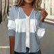 thumbnail image 1 of Suéter de cuello en V para mujer, jersey de punto a rayas de manga larga con cuello en V, blusa para mujer, 1 of 6