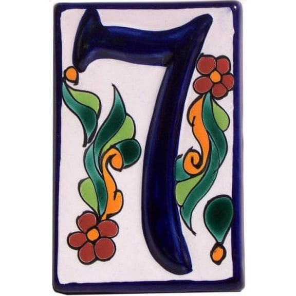 Colonial Talavera Ceramic House Number Seven