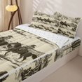 thumbnail image 3 of Erosebridal Rustic Farmhouse Cowboy Zipper Twin Comforter Sets with Fitted Sheet and 2 Pillowcases,Sketch Style Zipper Bedding Set,Reversible,4pcs, 3 of 7