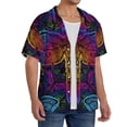 thumbnail image 4 of Vsdgher Indian Mandalas Dragonfly Print Men's Wrinkle Free Untucked Cuban Shirt Business Casual Button Down Shirts Short Sleeve Shirt, 4 of 7