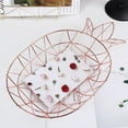 thumbnail image 4 of POINTERTECK Hollow Iron Fruit Basket Pineapple Shape Fresh Vegetable Container Basket Snack Storage Tray Holder (Rose Gold), 4 of 6