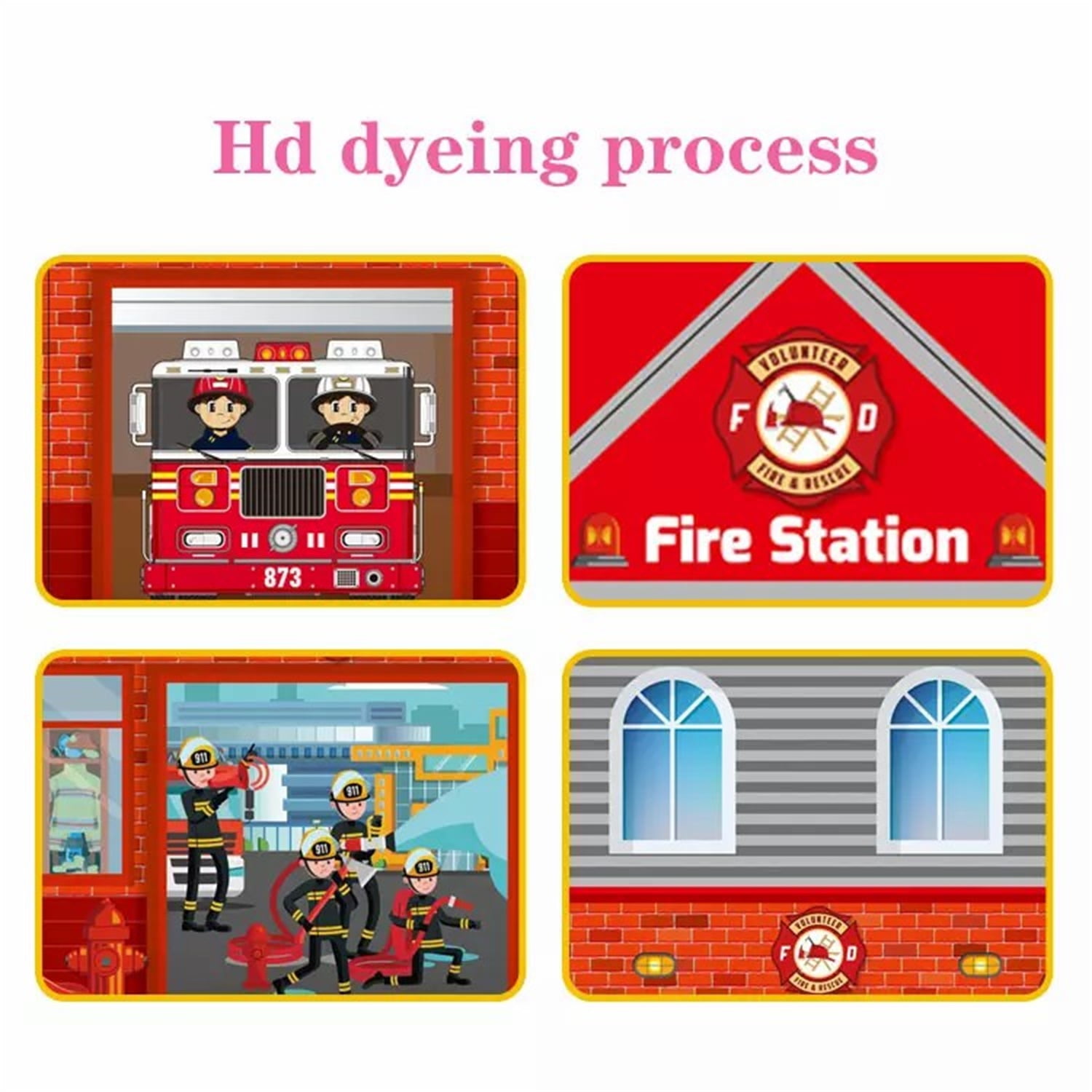 CIPACHO Kid Firemen Play Tent, Children Playhouse Indoor Outdoor Toy, Play House for Boy Girl, Red