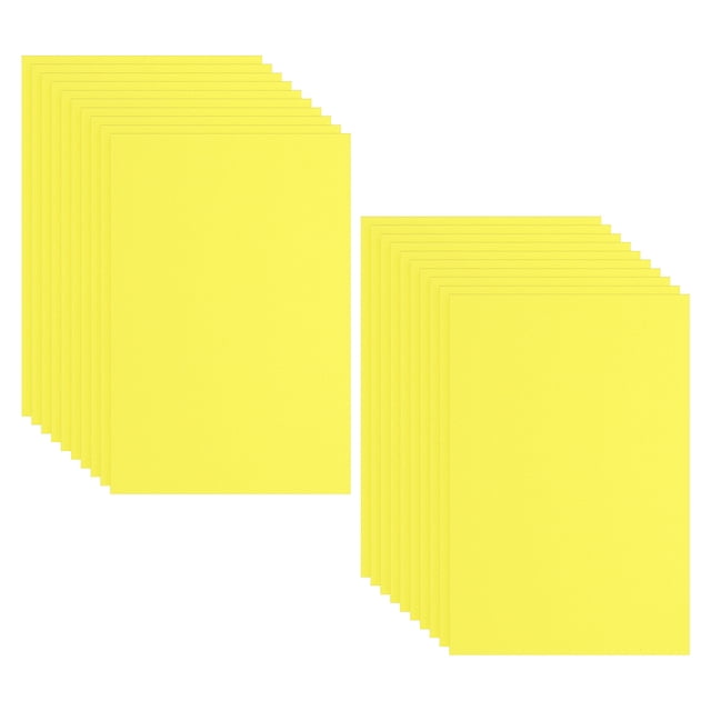 Uxcell 20 Paquete de Hojas de Espuma EVA, 12" x 8" Hojas de Espuma de 2mm de Grosor, Papel de Espuma, Amarillo Lima