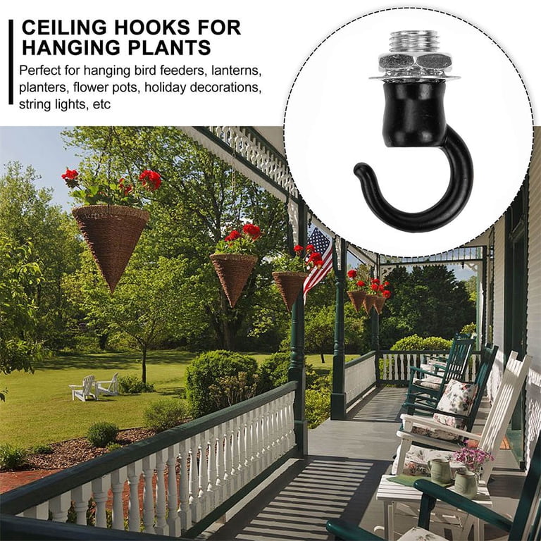 Ceiling Plant Hooks 4-Pack Heavy Duty Ceiling Hooks For Hanging Plants |  25lb Capacity Swivel Hooks For Indoor/Outdoor Decor, Lights & More Crochet  Plafond