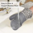 thumbnail image 5 of Silicone Oven Gloves, Heat Resistant Barbecue Gloves 1 Pair and 2 Pot Holders, Perfect for Grill BBQ Kitchen Oven Cooking (Gray), 5 of 5