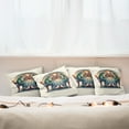 thumbnail image 4 of Ambesonne Frog Throw Pillow Cover Pack of 4, Croaker Couple Romantic Dinner, 4 Pcs-24" x 24", Fern Green White Brown, 4 of 5