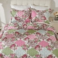 thumbnail image 3 of Evenhug Quilts 3-Piece King Bedding Set Pink Patchwork Floral Quilt Set With Shams, 3 of 9