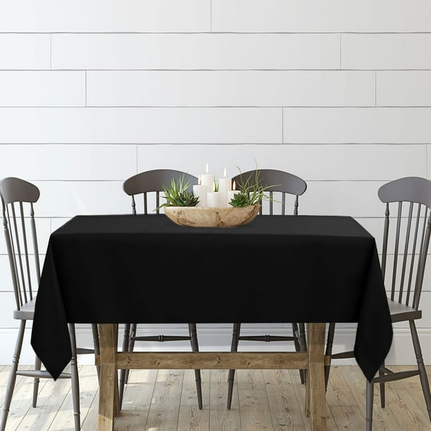 Tablecloth Stain Resistant 60 X120 Wrinkle Black Dining Table Cover For Home Kitchen Party Com Tablecloth Stain Resistant 60 X120, 6 Chair Dining Table Cloth Size
