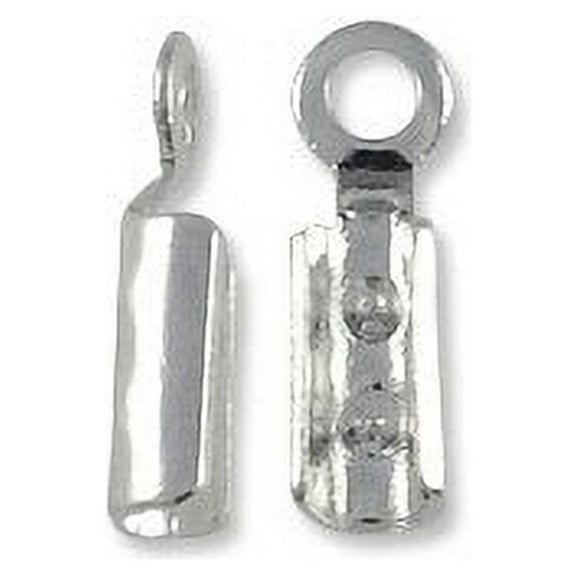 JewelrySupply Connector - Fold Over 2x7.5mm Silver Plated (10-Pcs)