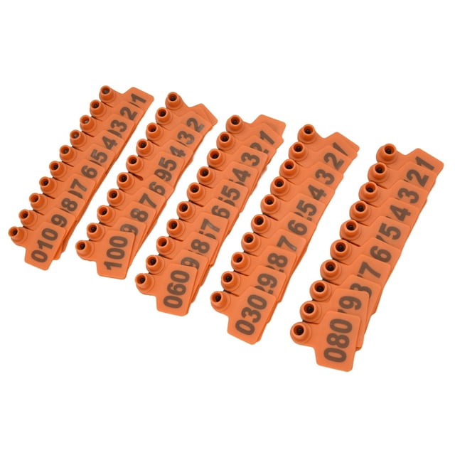 100 Pcs Étiquette d'Oreille en TPU Cochon Vache Numéro 001-100 Accessoire pour Bétail