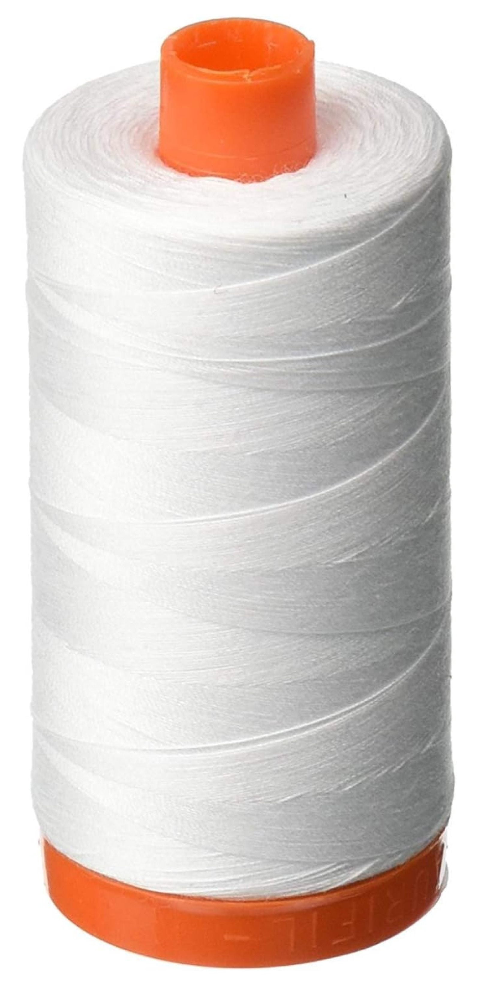 Mako Cotton Thread 50WT - 1422Yds White (3 Pack) | Strong & Versatile Sewing Thread for Quilting, Applique, Embroidery & More
