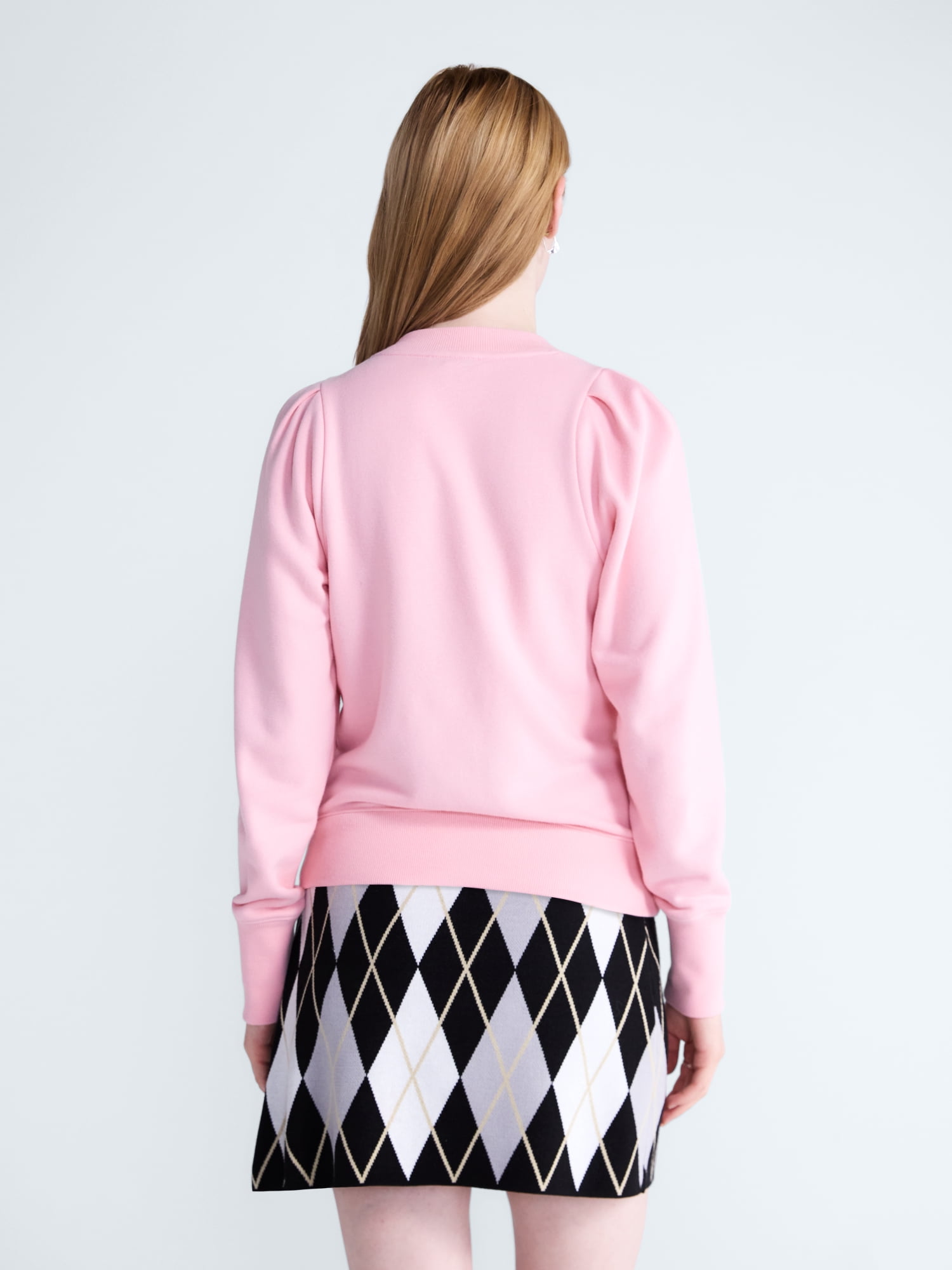 Free Assembly Women's and Women's Plus Bow Neck Sueded Terry Sweatshirt, Sizes XS-4X