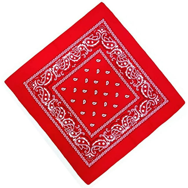 3 Pieces Bandana Headscarf Neckerchief Nicki Scarf Biker Cloth Motorcycle Cloth Different Colors Paisley Pattern, Red
