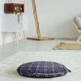 thumbnail image 3 of Abstract Round Floor Cushion with Handle, Repeating Connected Modernized Oriental Shapes Flowers Illustration Print, Pillow for Living Room & Dorms, 18" Round, Dark Purple White, by Ambesonne, 3 of 4